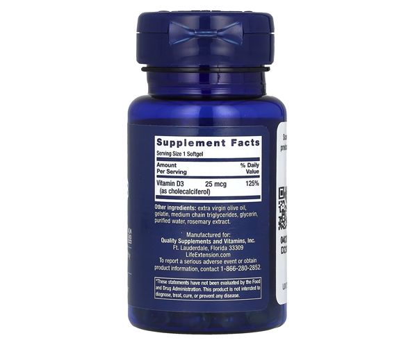 Вітамін D3 Life Extension (Vitamin D3) 1000 МО 