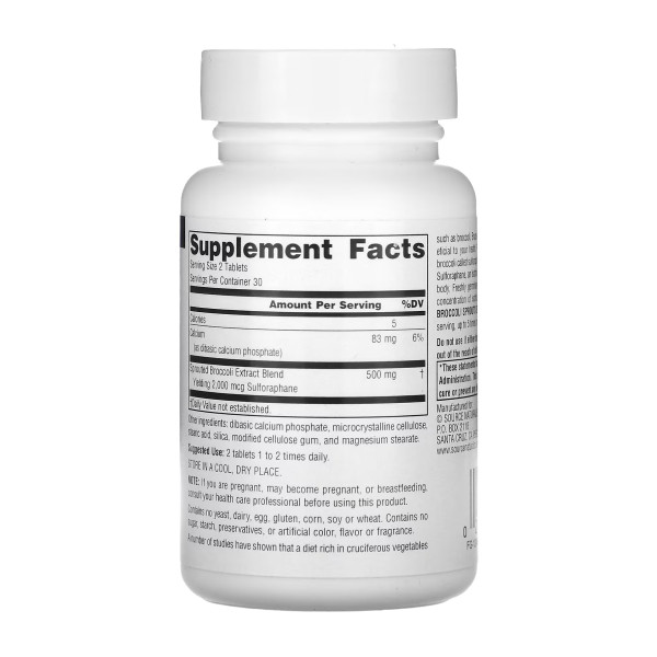 Екстракт броколі Source Naturals  (Broccoli Sprouts Extract) 250 мг 60 таблеток