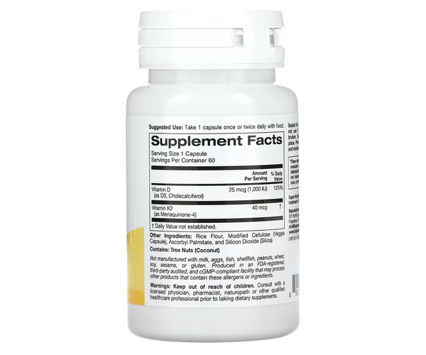 Вітамін Д3 та К2 Super Nutrition (Vitamin D3 + K2) 