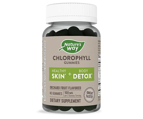 Хлорофіл Nature's Way  (Chlorophyll Gummies) 40 жувальних цукерок зі смаком садових фруктів