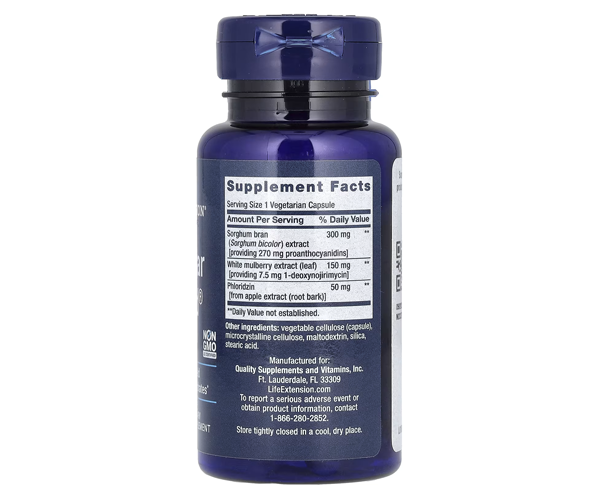 Зниження цукру в крові Life Extension  (Tri Sugar Shield) 60 капсул