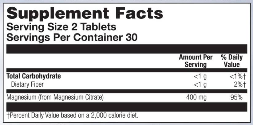 Цитрат магния 400 KAL (Magnesium Citrate 400) 60 таблеток