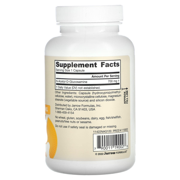 N-ацетилглюкозамін Jarrow Formulas  (N-A-G) 700 мг 120 капсул