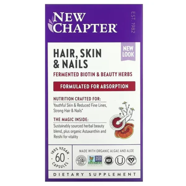 Вітаміни для нігтів, волосся та шкіри New Chapter (Perfect hair, skin&nails) 60 капсул