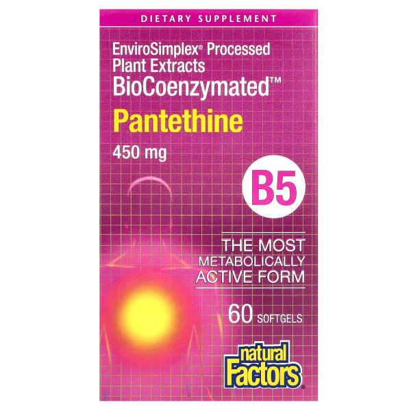 Пантетин Natural Factors (Pantethine) 450 мг 60 капсул