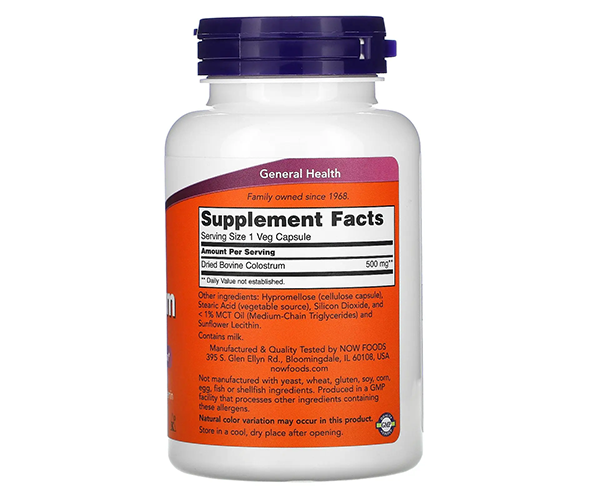 Колострум NOW Foods (Colostrum) 500 мг 120 капсул