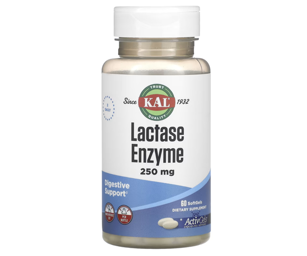 Фермент лактаза KAL (Lactase Enzyme) 250 мг 60 капсул