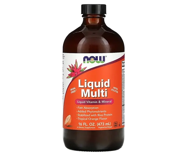 Мультивітаміни NOW Foods (Liquid Multi) зі смаком апельсина 473 мл рідини
