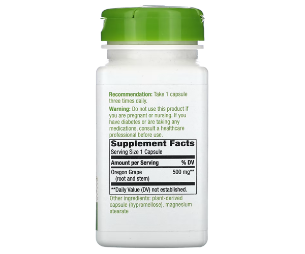 Корінь орегонського винограду Nature's Way  (Oregon Grape) 500 мг 90 капсул