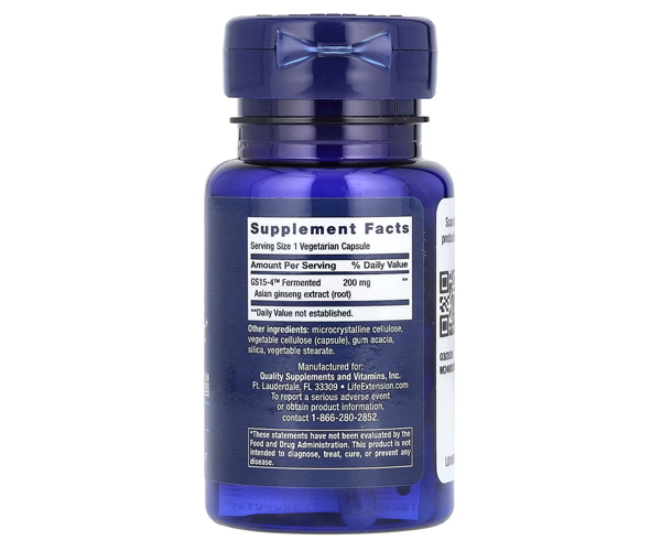 Добавка с женьшенем для повышения уровня энергии Life Extension (Ginseng Energy Boost) 30 капсул