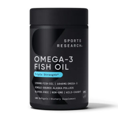 Рыбий жир тройной силы Sports Research (Omega-3 Fish Oil Triple Strength) 1250 мг 180 капсул