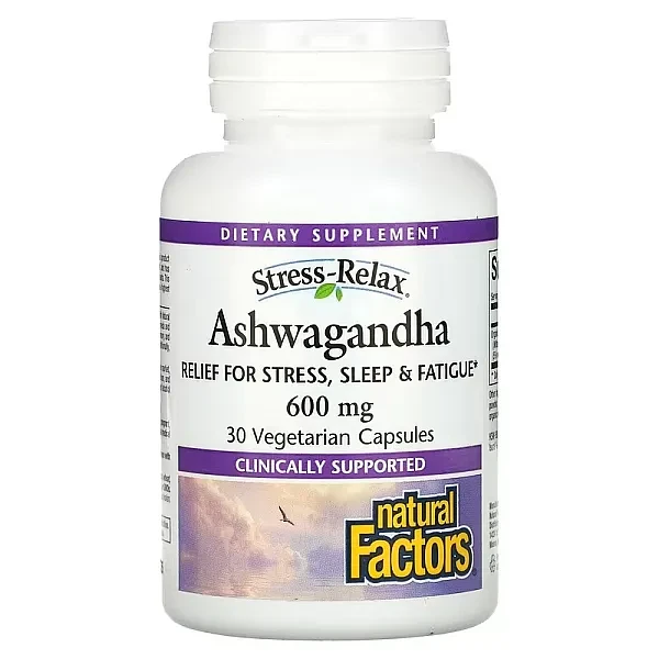Ашвагандха Natural Factors (Ashwagandha) 600 мг 30 капсул