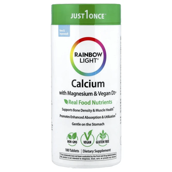 Кальций и магний с витамином D3 Rainbow Light (Calcium with Magnesium&Vitamin D3) 500 мг/250 мг/500 МЕ