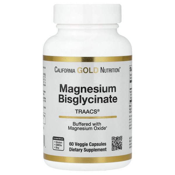 Магний бисглицинат California Gold Nutrition (Magnesium Bisglycinate) 200 мг 