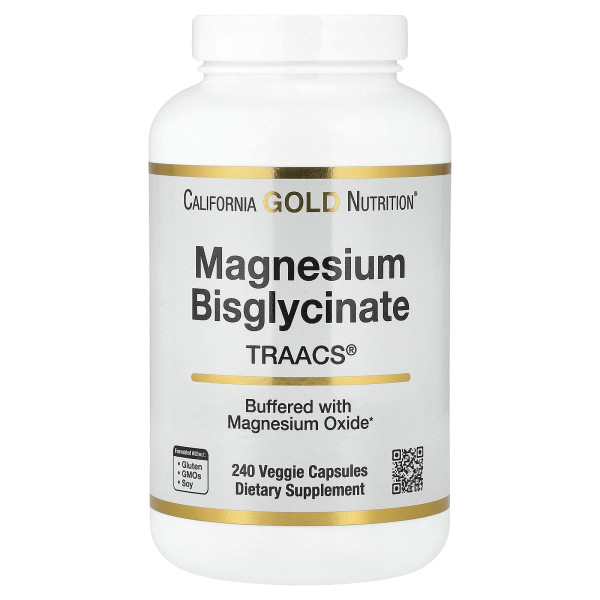 Магний бисглицинат California Gold Nutrition (Magnesium Bisglycinate) 200 мг 