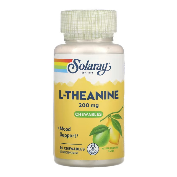 L-теанин Solaray L-Theanine 200 мг 30 жевательных таблеток