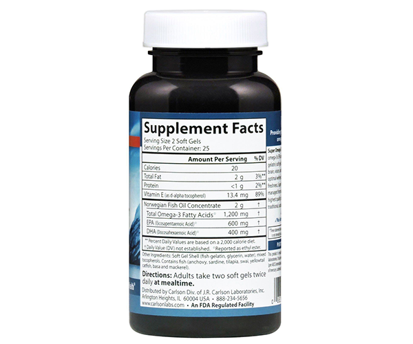 Омега-3 супер Carlson Labs  (Super Omega-3) 1200 мг 
