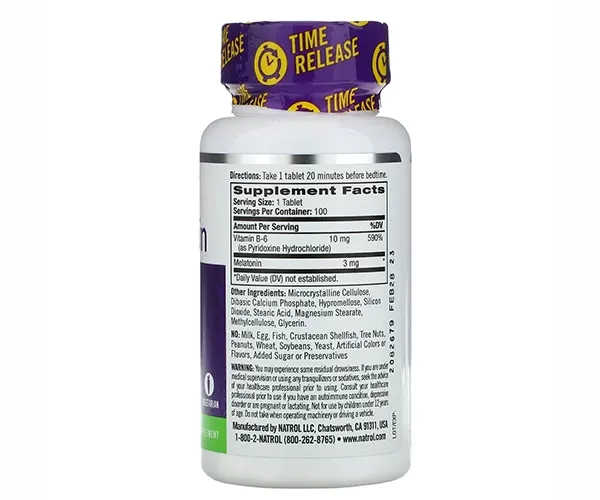 Мелатонін повільного вивільнення Natrol (Melatonin) 3 мг 100 таблеток