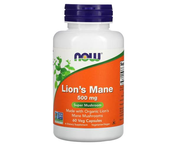 Їжовик гребінчастий NOW Foods (Lion's Mane) 500 мг 60 капсул