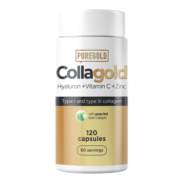 Колаген з гіалуроновою кислотою, вітаміном С та цинком Pure Gold CollaGold 120 капсул