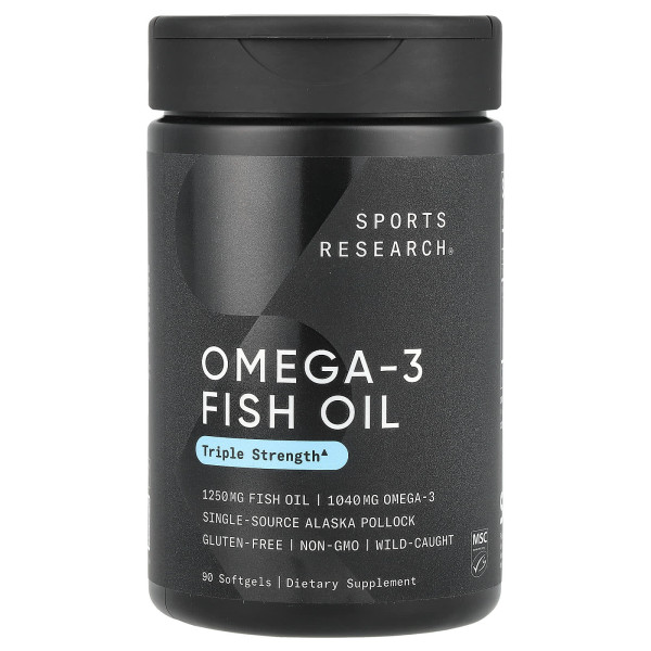 Омега-3 Риб'ячий Жир Аляска Мінтай 1250мг Sport Research (Omega-3 Fish Oil Alaska Pollock 1250mg)