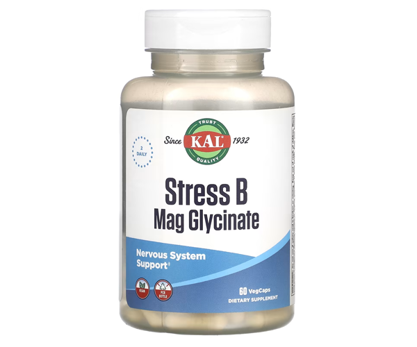 Стрес В комплекс с магнием глицинатом KAL (Stress B Mag Glycinate) 60 капсул