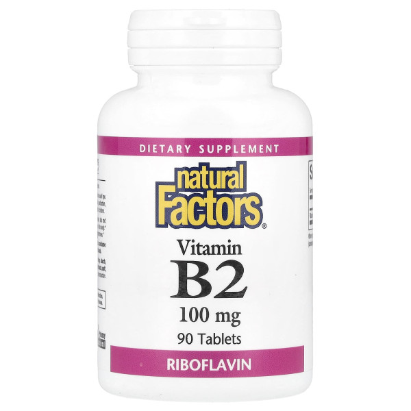 Рибофлавін вітамін B2 Natural Factors (Riboflavin Vitamin B2) 100 мг 90 таблеток
