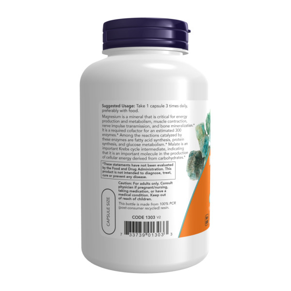 Магний малат NOW Foods (Magnesium Malate) 180 капсул
