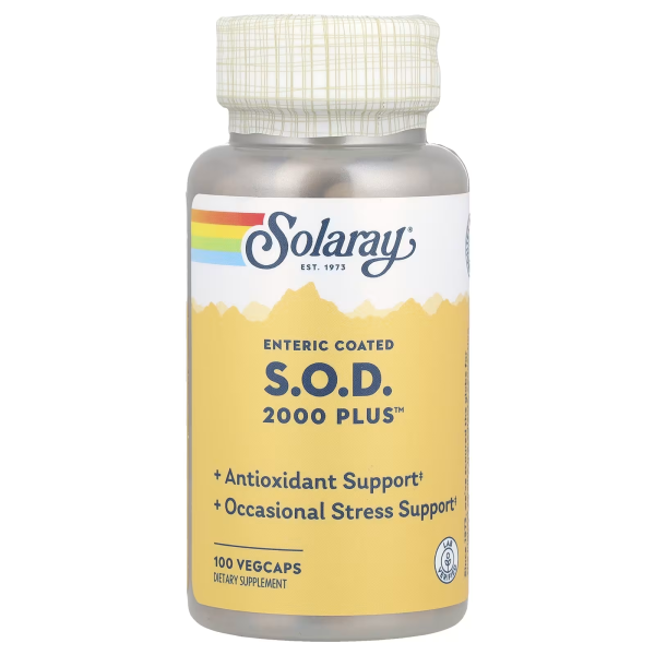 Супероксиддисмутаза СОД з кишковорозчинною оболонкою SOD 2000 Plus™ Solaray 100 капсул