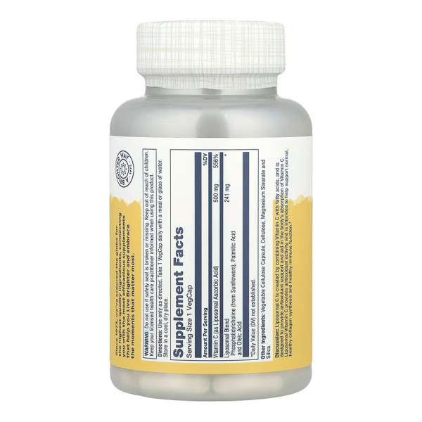 Вітамін C ліпосомальний Solaray  (Liposomal Vitamin C) 500 мг 100 капсул