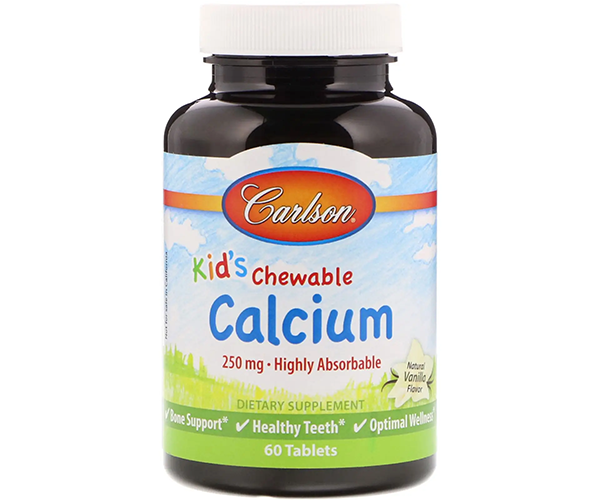 Жевательный кальций для детей Carlson Labs (Kid's Chewable Calcium) 250 мг cо вкусом ванили