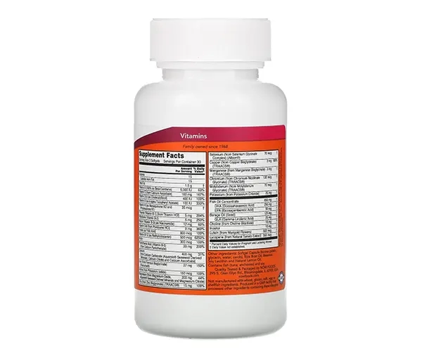 Вітаміни для вагітних з риб'ячим жиром NOW Foods (Prenatal Multiple Vitamin+DHA) 