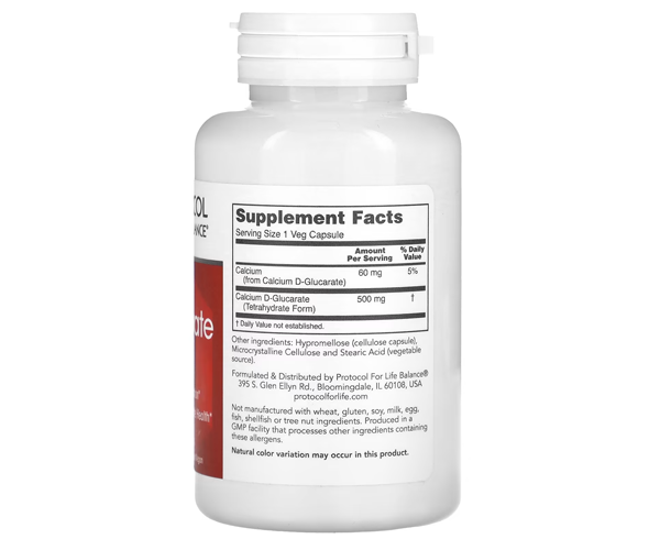D-глюкарат кальцію Protocol for Life Balance (Calcium D-Glucarate) 90 капсул