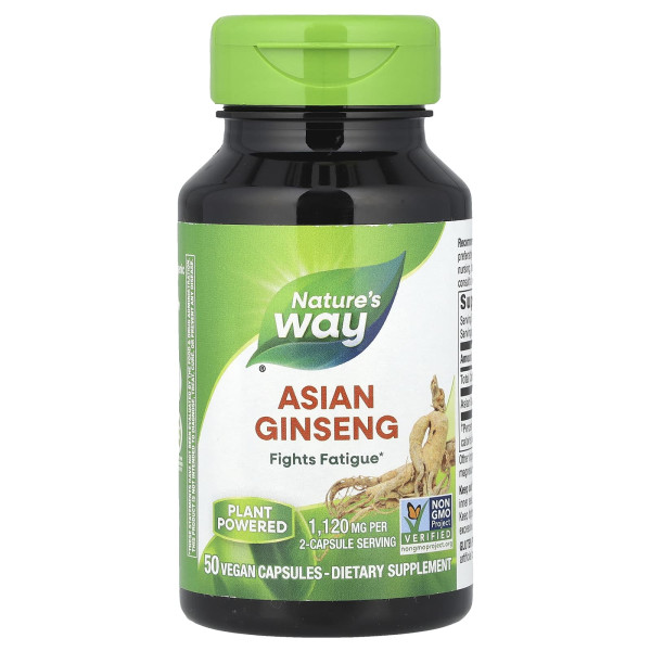 Азиатский женьшень Nature's Way (Asian Ginseng) 1120 мг 50 капсул