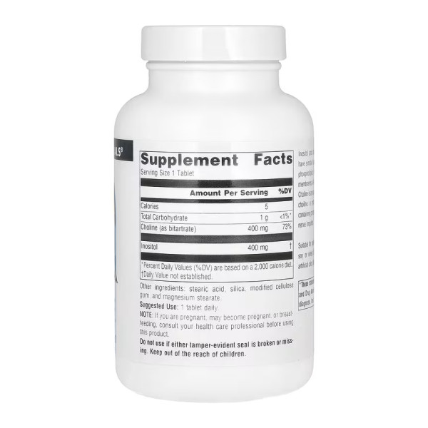 Інозитол та холін Source Naturals Inositol Choline 800 мг, 50 таблеток