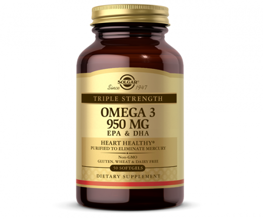 Омега-3 Solgar тройной силы (Omega 3 Triple Strength) 950 мг  &mdash; 
