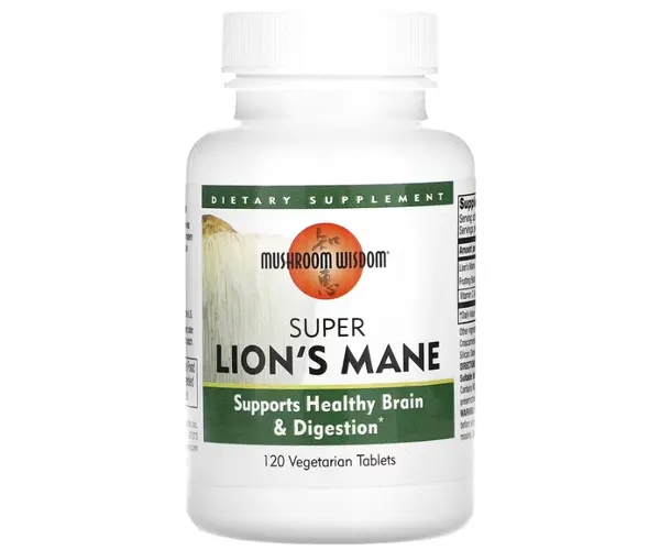 Їжовик гребінчастий Mushroom Wisdom "Super Lion's Mane" 120 капсул 