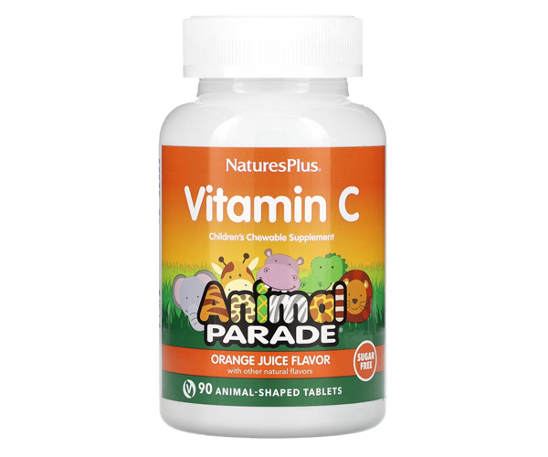 Вітамін С без цукру Natures Plus (Children's chewable vitamin C) 90 жувальних таблеток зі смаком апельсину