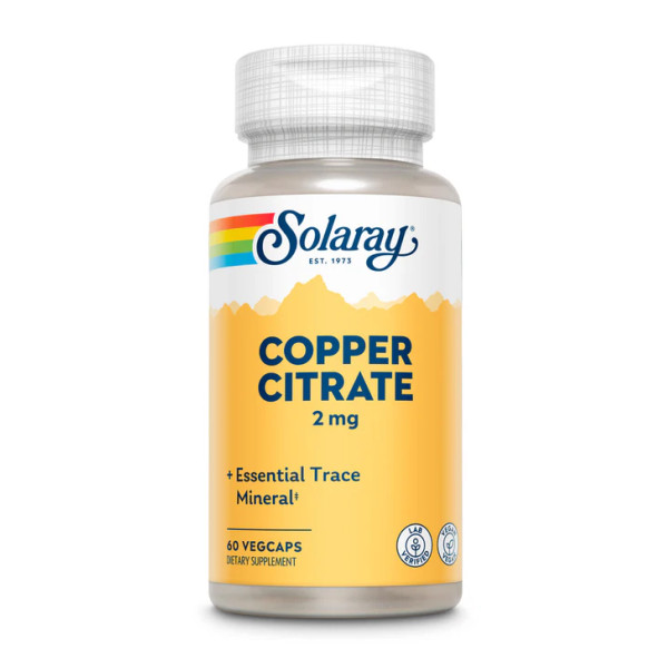 Мідь Цитрат Solaray  (Cooper Citrate) 2 мг 60 капсул