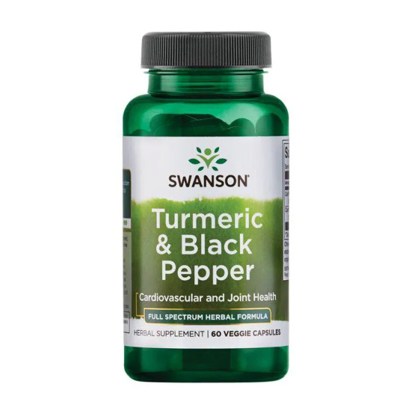 Куркума и черный перец Swanson (Turmeric Black Pepper) 60 капсул