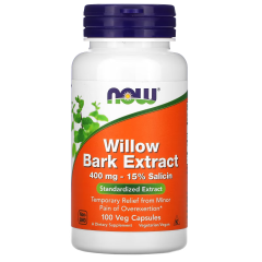 Экстракт коры белой ивы NOW Foods (Willow Bark Extract) 400 мг 100 капсул