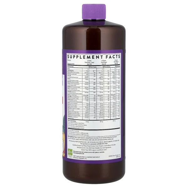 Жидкие мультивитамины для всей семьи New Chapter (Vegan Liquid Multivitamin for the Whole Family) 887 мл со вкусом апельсин-манго