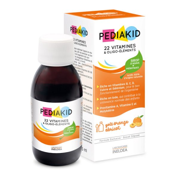 Мультивитамины для детей Pediakid (22 VITAMINES OLIGO-ELEMENTS) со вкусом апельсин-абрикос