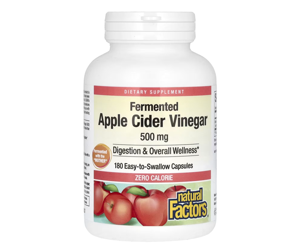 Оцет яблучний Natural Factors  (Apple Cider Vinegar) 500 мг 