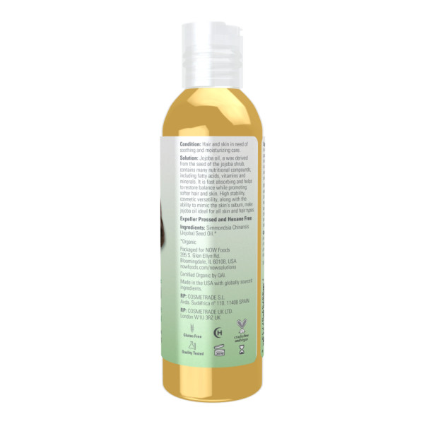 Органічне масло жожоба Now Foods (Organic Jojoba Oil) 118 мл
