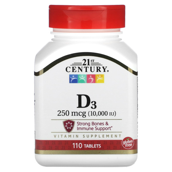 Вітамін Д3 21st Century (Vitamin D3) 10000 МО 110 таблеток