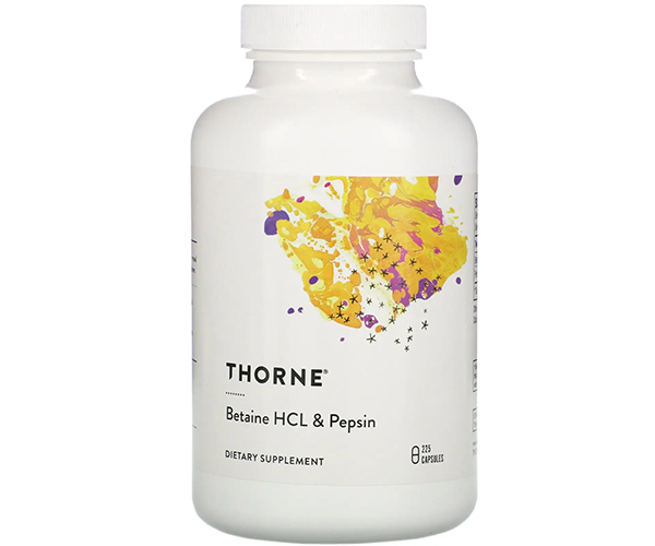 Бетаина гидрохлорид и пепсин Thorne Research (Betaine HCL and Pepsin) 