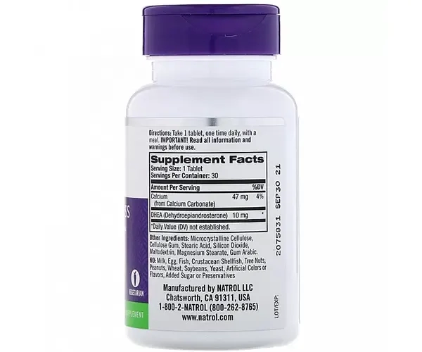 Дегідроепіандростерон ДГЭА (Dehydroepiandrosterone DHEA) 10 мг 30 таблеток