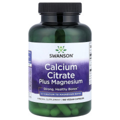 Кальцій цитрат плюс магній Swanson  (Calcium Citrate Plus Magnesium) 150 капсул