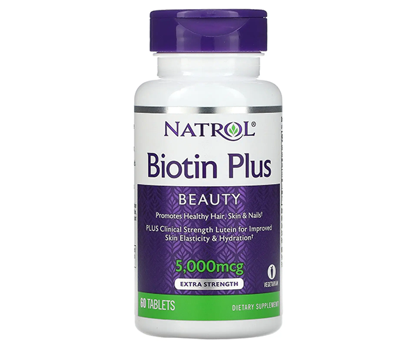 Биотин Плюс с Лютеином Natrol (Biotin Plus with Lutein) 5000 мкг/10 мг 60 таблеток
